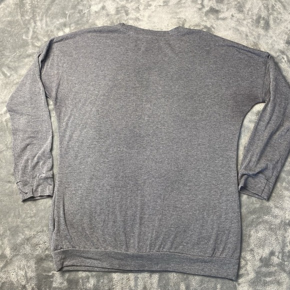Good Vibes Shirt Womens S‎ Heather Gray Long Sleeve French Terry Pocket Tshirt - Picture 9 of 11